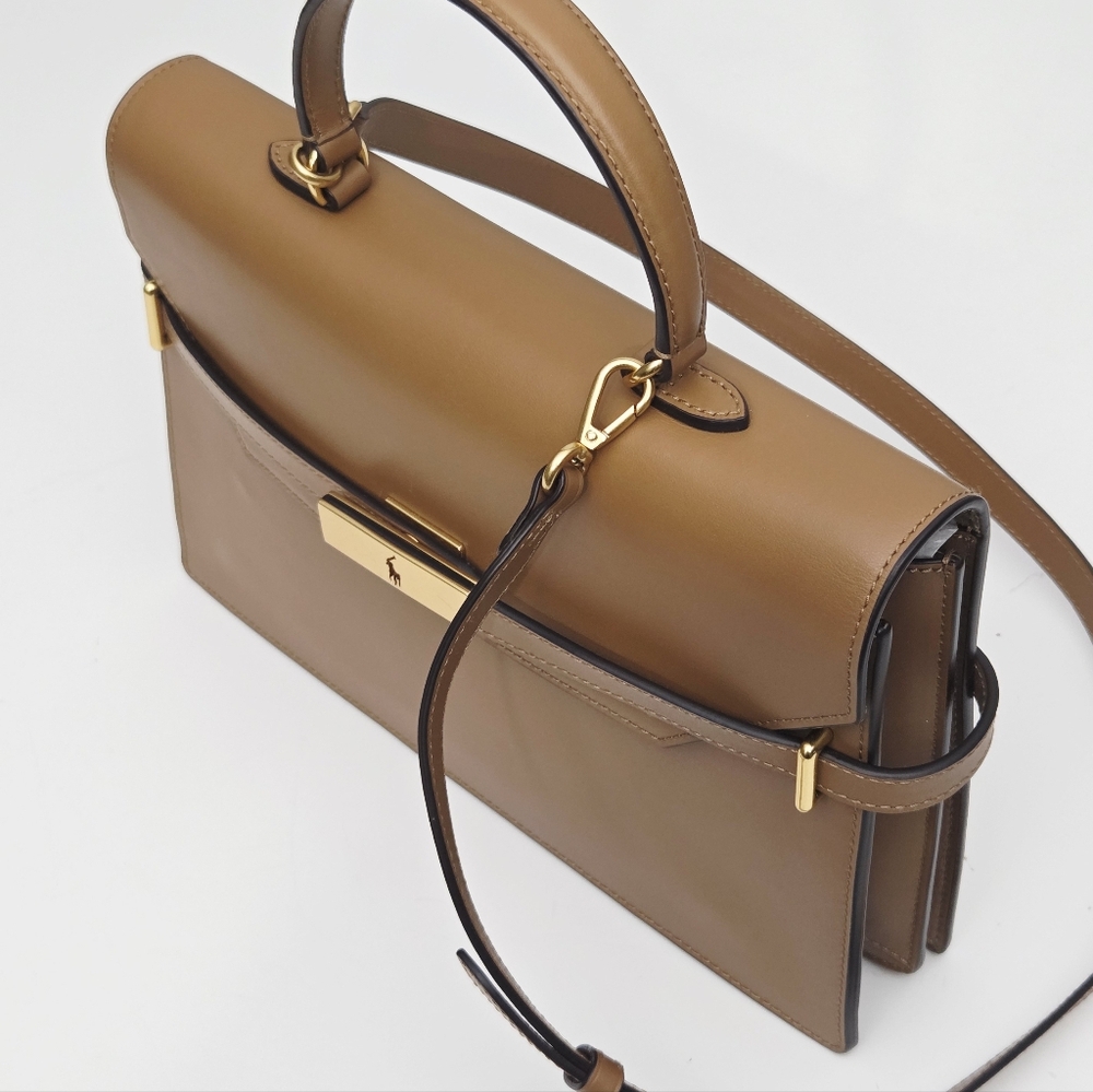 RALPH LAUREN POLO ID LEATHER SATCHEL BAG - Picture 7 of 16